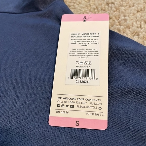 Hue S NWT blue mock neck tunic with pockets - Picture 4 of 7